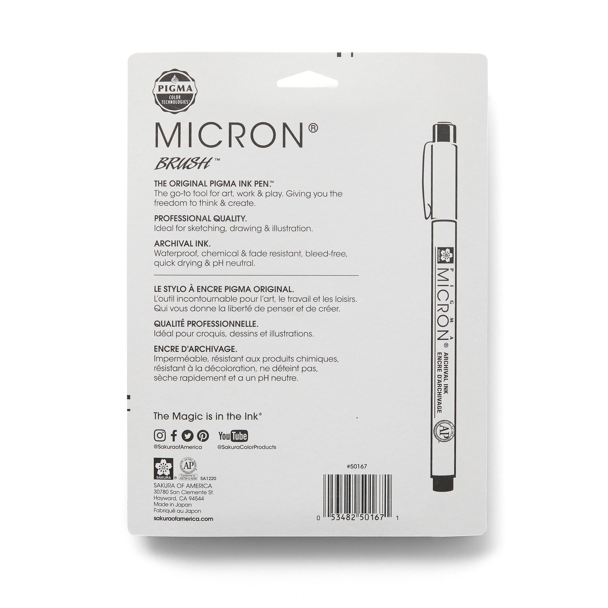 6 Packs: 8 ct. (48 total) Micron® Brush™ Gray Pens